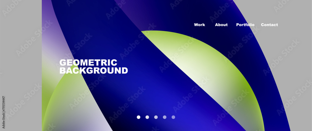 Poster a stylish logo design with geometric patterns in electric blue and green on a gray background. perfe