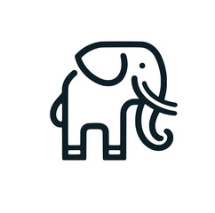 The elephant line art icon logo. Vector illustration.