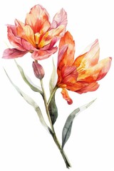 Freshly blossomed spring flowers in watercolor, isolated on white --ar 2:3 Job ID: 2418e526-ac55-4ac0-8e59-507e99fc226e