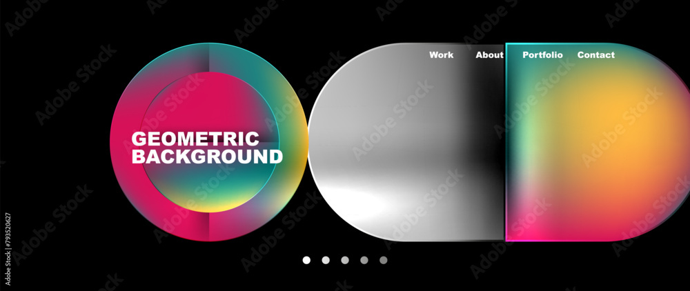 Aufkleber a black geometric background featuring colorful circles resembling automotive lighting, with a touch