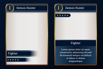 game card border template with classic mediaval style for game items and characters	
