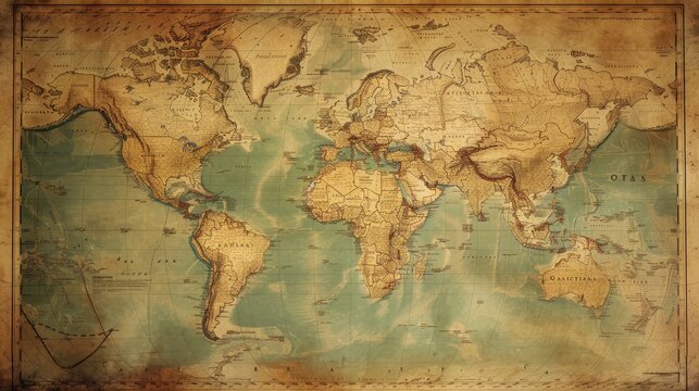 Fototapeta old world map