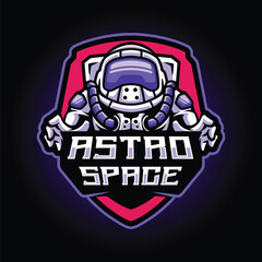 Astronaut in space mascot for esport team logo design