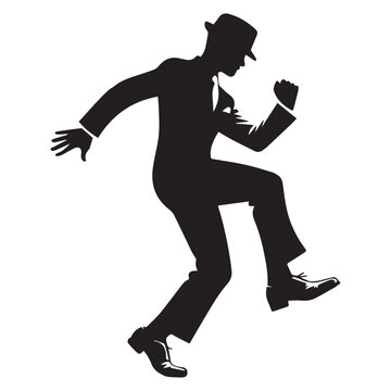 Shuffle Dance Silhouette Vector Illustration