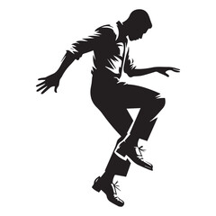 Obraz premium Male Stomp Dance Vector Illustration in black and white