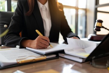 Professional Photography of a law firm's administrative staff managing client inquiries and scheduling appointments, Generative AI