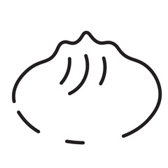 Baozi Bun Chinese Line Icon