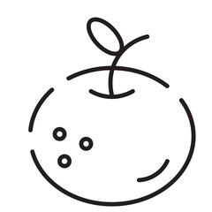 Mandarin Orange Oriental Line Icon