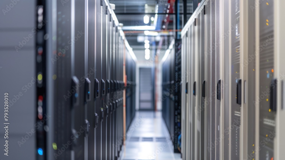 Poster data center with multiple rows