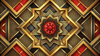 gold red black abstract geometric presentation