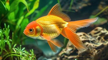 Fototapeta premium goldfish in aquarium