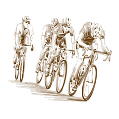 Drawing of Criterium Road Bike Racing