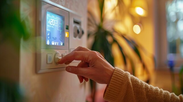 Hand adjusting a home energy smart meter