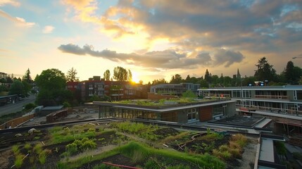 Time-lapse of a community building a green roof