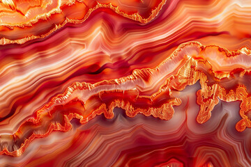 Copper red alcohol ink waves, capturing the essence of polished agate in full ultra HD