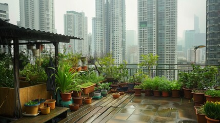Urban gardening on high-rise rooftops