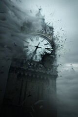Shattered time: dramatic destruction of clock tower