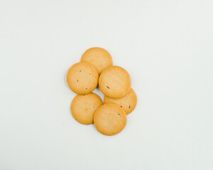 Zeera Biscuits Cumin cookies on white backaground
