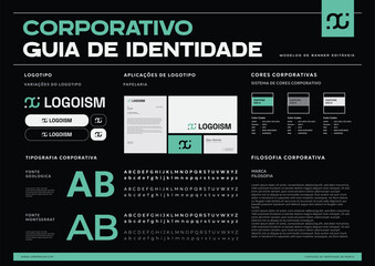 modern Brand Guidelines banner design in Brazilian Portuguese