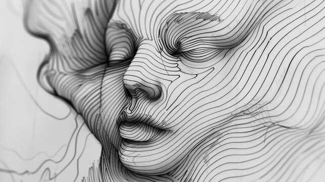 A realm of abstract thinking with line drawing, where the simplicity of lines gives rise to complex and thought-provoking concepts.
