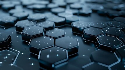 Abstract technological hexagonal background. 3d rendering