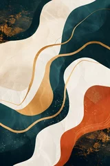 Fotobehang Abstract modern gradient geometric background image. Generated AI © alsyed