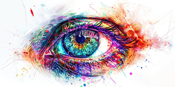 The Psychedelic Vision: The All-Seeing Eye and Cosmic Insights - Visualize an all-seeing eye with cosmic insights, symbolizing the deep understanding and revelations often gained through psychedelic