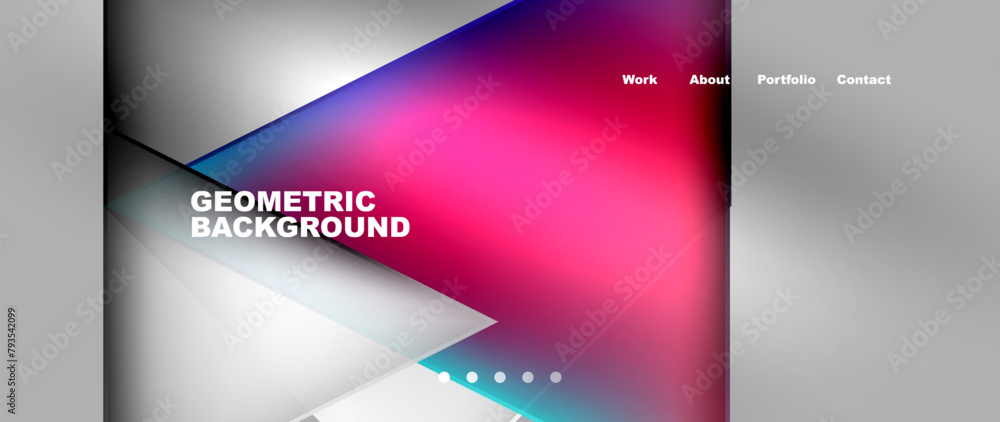 Aufkleber a vibrant geometric background featuring triangles in shades of purple, violet, magenta, and electri