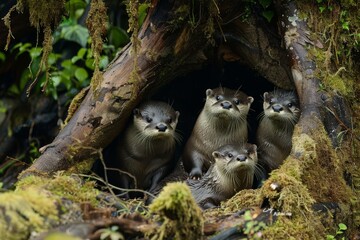 otter building a den