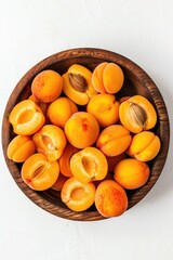 fresh ripe apricots with leaves