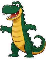 Naklejka premium green crocodile cartoon
