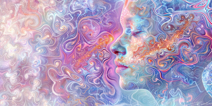 Morphing Faces: The Shifting Masks and Transformed Identities - Imagine masks shifting and transforming, symbolizing the exploration of different identities and aspects of the self