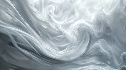 Obraz premium A fluid, dynamic texture resembling swirling mist in shades of soft grey and white, designed to convey a sense of peaceful motion.