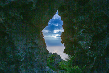 沖永良部島田皆岬の夕景