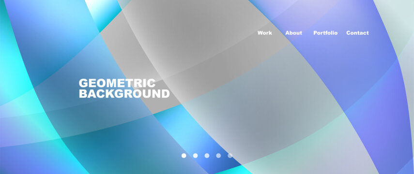 A liquid geometric background with azure and electric blue lines resembling a glass of water on a white backdrop. Fluid rectangles create a refreshing drinkinspired font