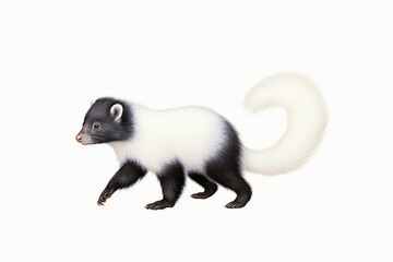 Watercolor of skunk warning, defensive stance