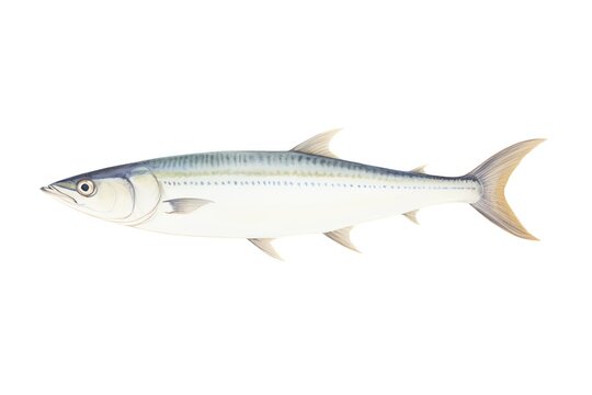 Watercolor of mackerel, striped mackerel