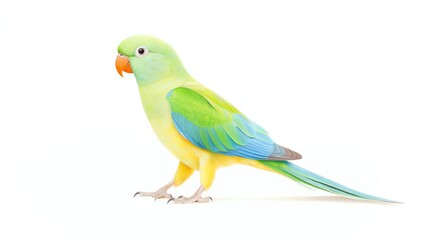 Watercolor of Amazonian parrotlet, its subtle colors blending seamlessly with the tropical surroundings