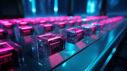 Futuristic USB ports glowing with neon lights at a fashion show, providing a hightech edge to the stylish event, ultra HD ,ultra HD,digital photography