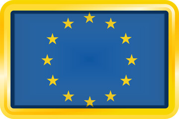 EUROPEAN UNION FLAG RECTANGULAR WITH GOLD FRAME