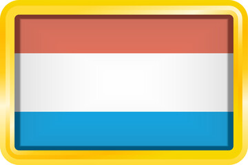 LUXEMBURG FLAG RECTANGULAR WITH GOLD FRAME