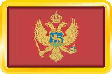 MONTENEGRO FLAG RECTANGULAR WITH GOLD FRAME