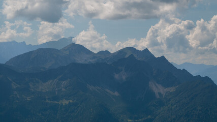 Hazy view over the mountains