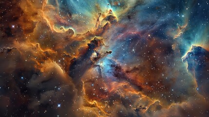 Fototapeta na wymiar Delve into the mysteries of the universe with vivid photographs that showcase the splendor of space, from swirling galaxies to radiant stars in the vast solar expanse.