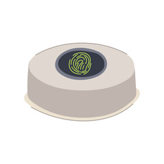 hand biometric security device cartoon. vein scanner, technology access, control identification hand biometric security device sign. isolated symbol vector illustration