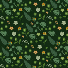 Seamless pattern tropical leaves. floral seamless pattern with leaves for wallpaper backgrounds
