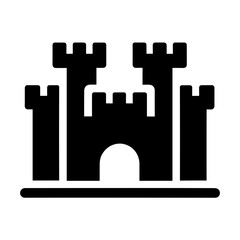 "Castle Icon: Featuring A Fortified Tower, This Vector Icon Represents A Castle, Echoing The Might Of Ancient Kingdoms."