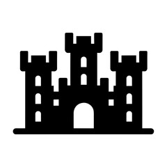 "Castle Icon: The Icon Captures A Vector Design Of A Castle Tower, An Ancient Fortress From A Legendary Kingdom."