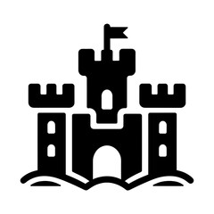 "Castle Icon: A Vector Illustration Of An Iconic Castle Tower, Encapsulating The Strength Of An Ancient Fortress In A Kingdom."