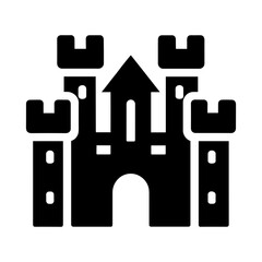 "Castle Icon: This Icon Features A Stylized Vector Of A Castle, Complete With Towers And Fortress Walls, Representing An Ancient Kingdom."